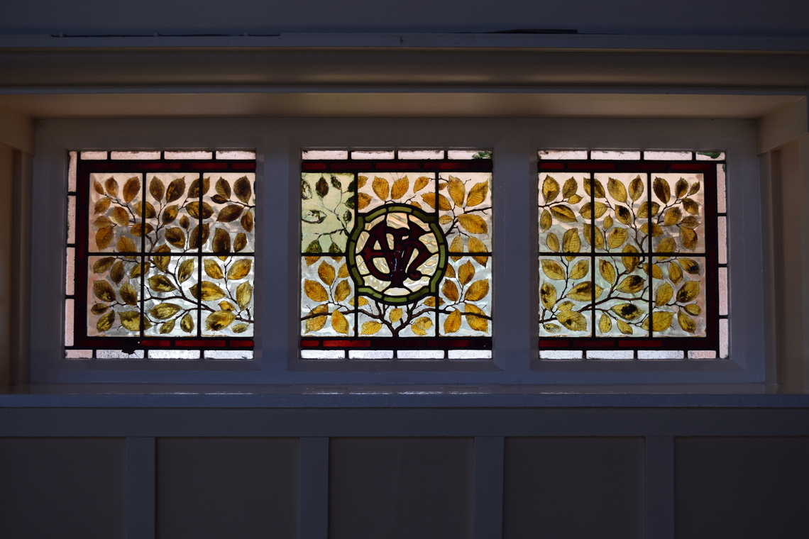 Village Hall EV Oak leaf Window